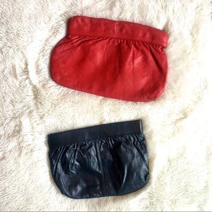 Discounted Shipping ⚡️2 Perfect Vintage Italian Leather Clutch Bags | 2 for 1!